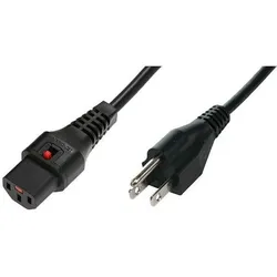 MicroConnect Power Cord USA - C13 IEC 2m (2 m), Stromkabel, Schwarz