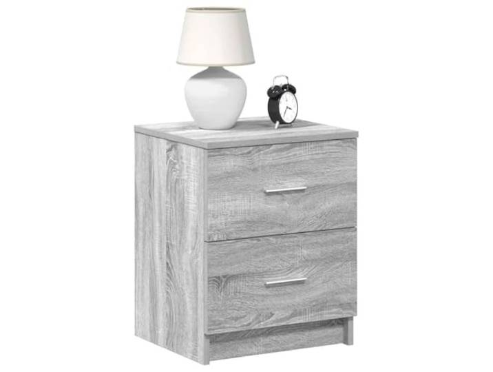 HEFZGDB Nachttische 2 Stück mit 2 Schubladen Grau Sonoma 40x36x50 cm Holzwerkstoff Stauraum Schlafzimmer Kommode