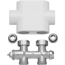 Kermi Ventilhahnblock, D-c Durchgang, Blende chrom, 1 Stück/VPM, ZV00400002 ZV00400002