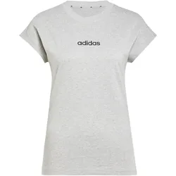 adidas Essentials Linear Baumwoll T-Shirt Damen JC8241 - medium grey heather/black XXL