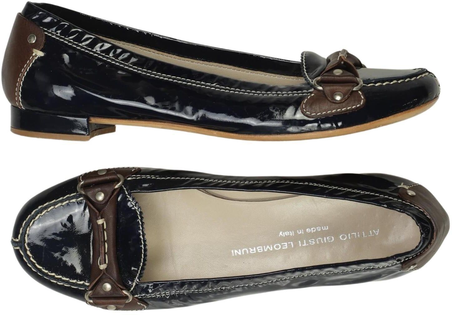 AGL Attilio Giusti Leombruni Damen Ballerina, Marineblau, Gr. EU 38.5, Leder - Second Hand