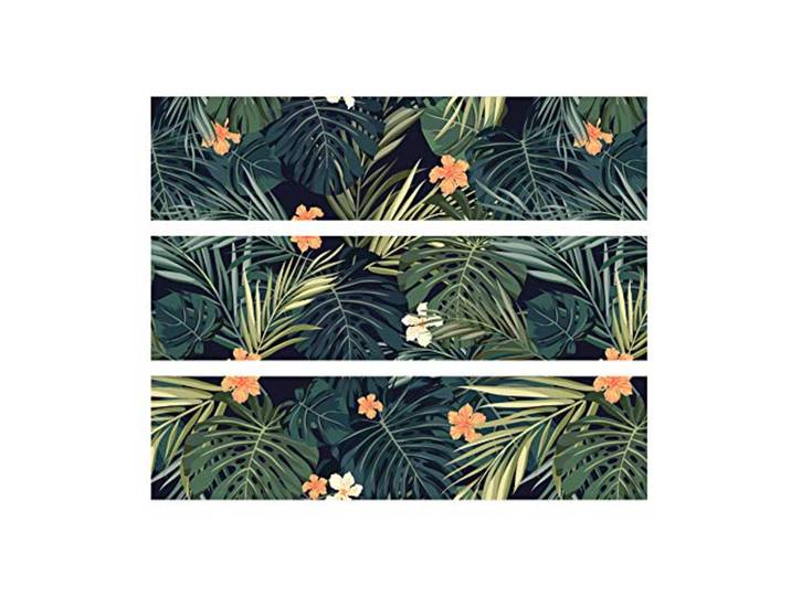Alwayspon Lot de 3 Autocollants thème tropical\, pour commode IKEA MALM\, autocollants amovibles pour tiroirs de commode\, à décoller et recoller sur le mobilier\, 80 x 20 cm
