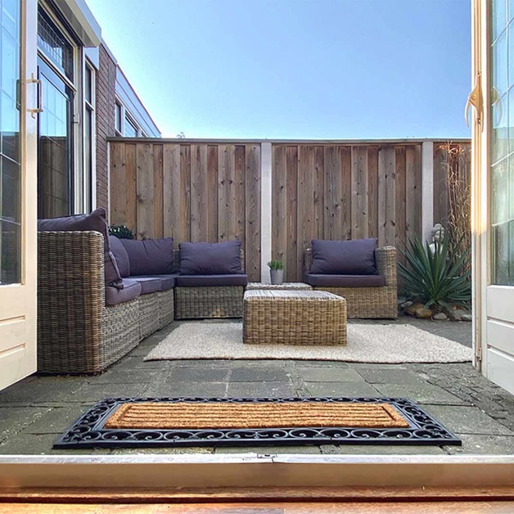 Esschert Design Paillasson en coco et caoutchouc 120x45 Marron 120x2x45cm