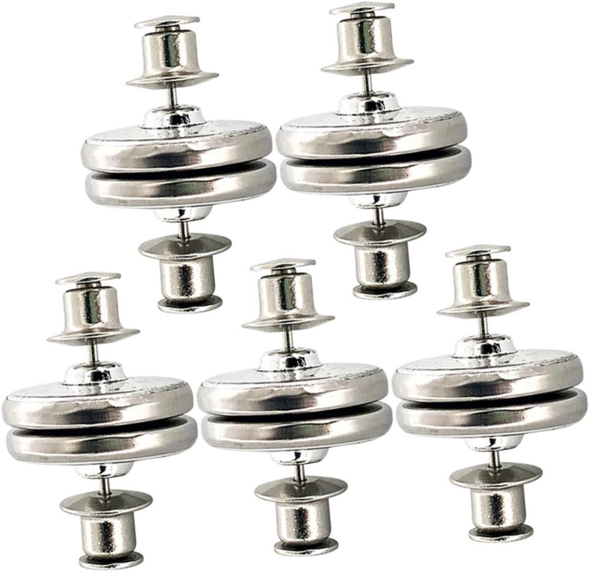 Magnetische Gordijnclips - 5 Paar - Zilver