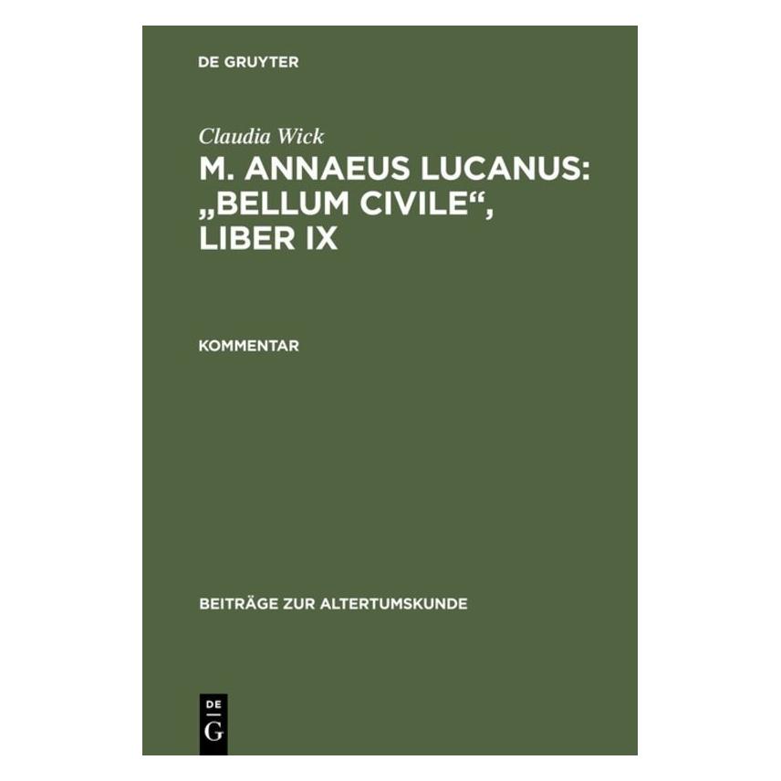 De Gruyter Kommentar (Deutsch, Hardcover, Claudia Wick) (8810860)