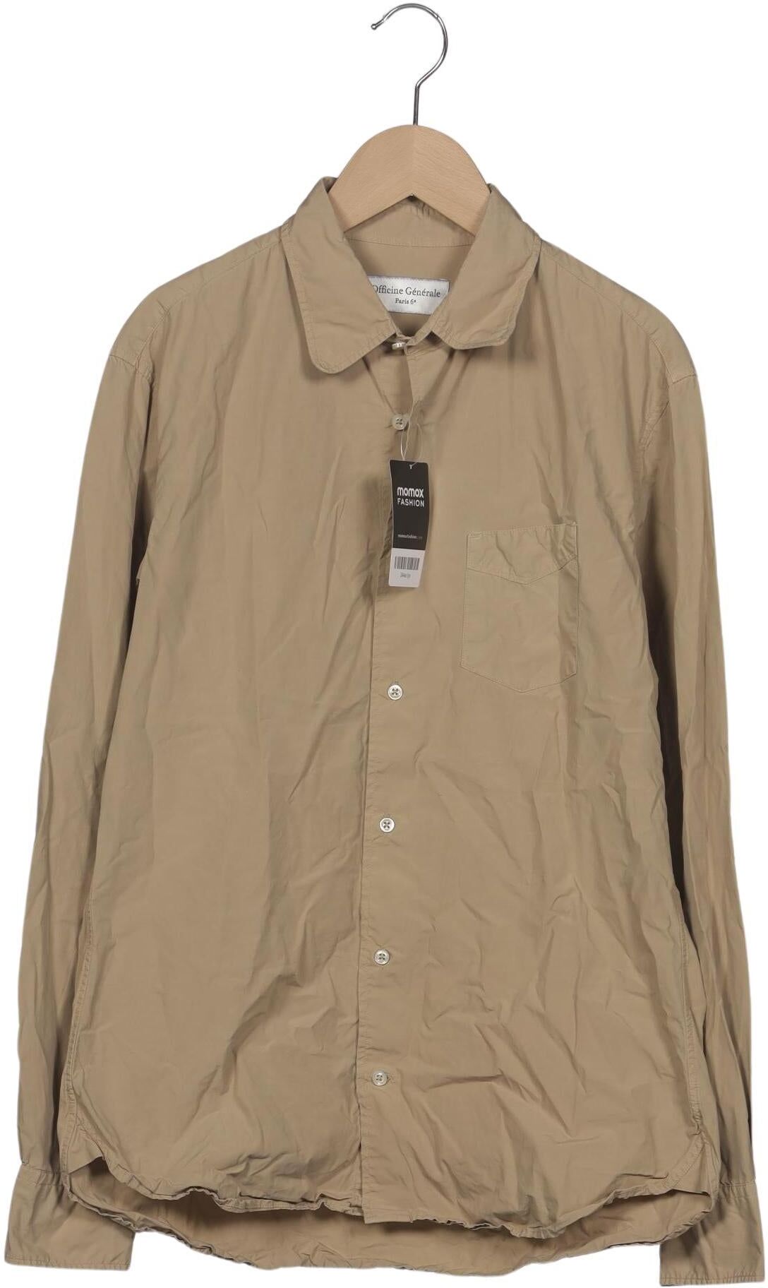 Officine Generale Herren Hemd, Beige, Gr. M, Baumwolle - Second Hand