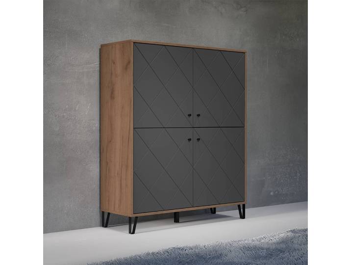 Highboard Montez 123 x 136 x 40cm Braun