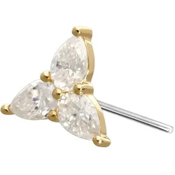 14 Karat Gold Aufsatz mit Titan Push Pin MOISSANIT-BLUME