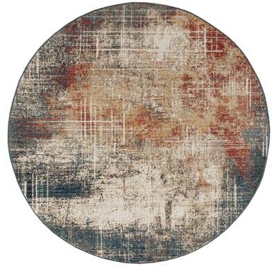 Porch & Den Hollis Distressed Sunset / Denim Abstract Area Rug