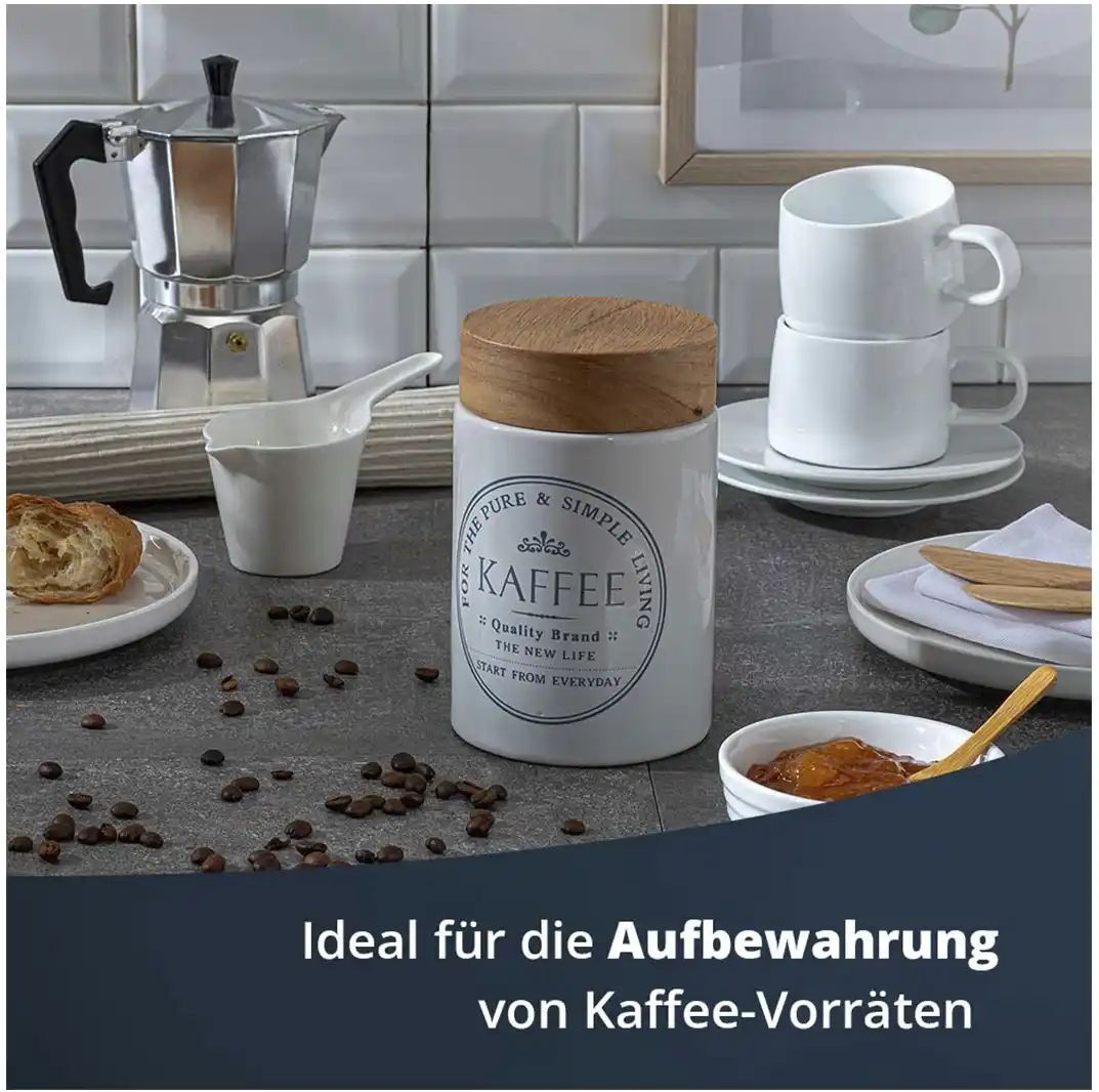KHG Aufbewahrungsdose  Kaffee ¦ weiß ¦ Maße (cm): H: 16  Ø: 10