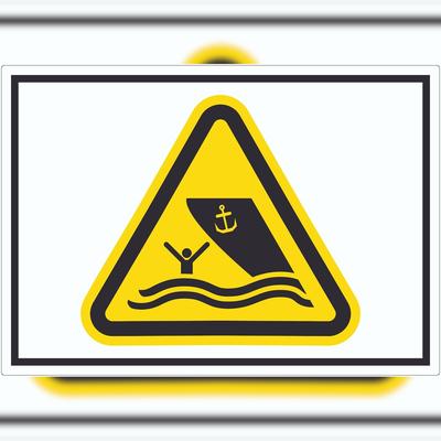 HB-Druck Aufkleber Warnung Schiffsverkehr Symbol A5 (148x210mm)