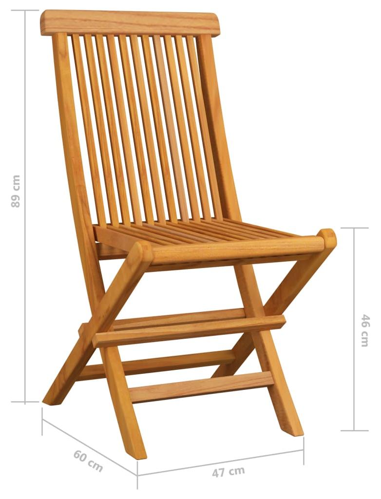 vidaXL Klappstühle mit Kissen 6 Stk. Rot Karomuster Massivholz Teak