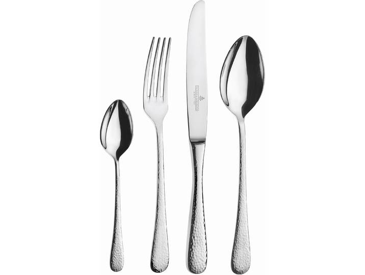 Besteck-Set MIA , silber (silberfarben), 30 Stk., Chromnickelstahl 18/10, PICARD & WIELPÜTZ SOLINGEN, Essbesteck-Sets, Besteck-Set, Hammerschlag-Optik