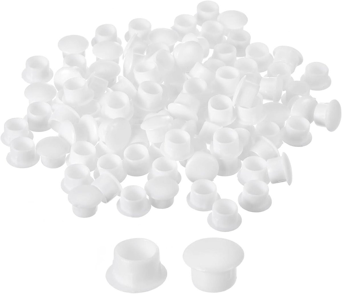 Schroefgatafdekkingen Wit - Afdekdoppen met Snap-in Design - 10 mm