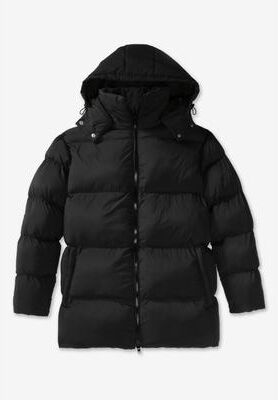 Men's Big & Tall Hipster Quilted Puffer by KingSize in Black (Size 2XL)