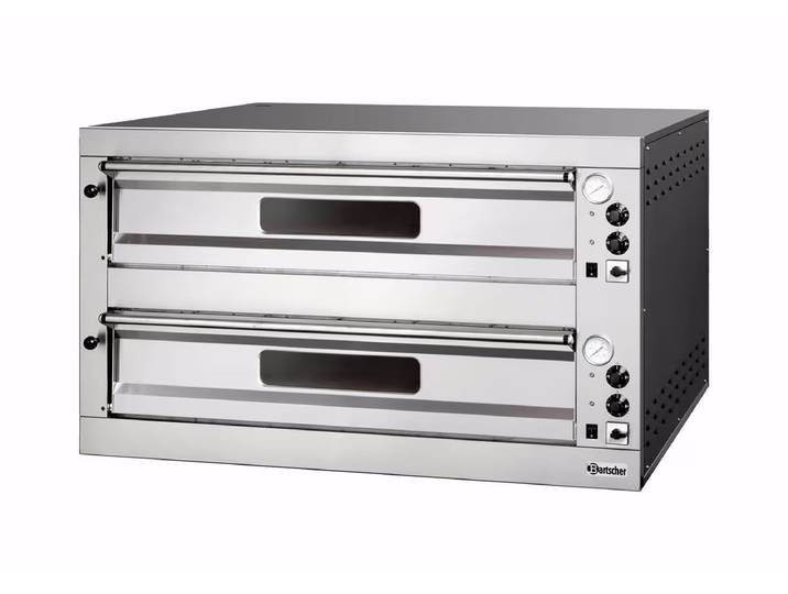 Bartscher Zweikammer-Pizzaofen E12L – Gastro Backofen/Gastro Kochfeld/Gastro Mikrowelle – edelstahl