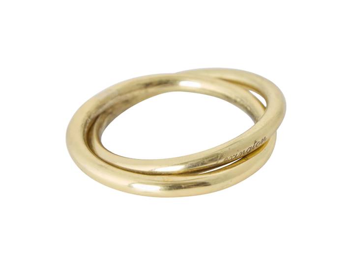 Lexington Rond de serviette Double ring en laiton Gold, Ø4 cm