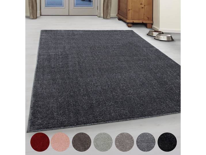 Teppich AYYILDIZ TEPPICHE ATA, auch als Läufer und in rund , grau, B:80cm H:10mm L:250cm, Kunstfaser, Teppiche, Teppich, Kurzflor, uni, grosse Farbauswahl, robust, Fussbodenheizungsgeeignet