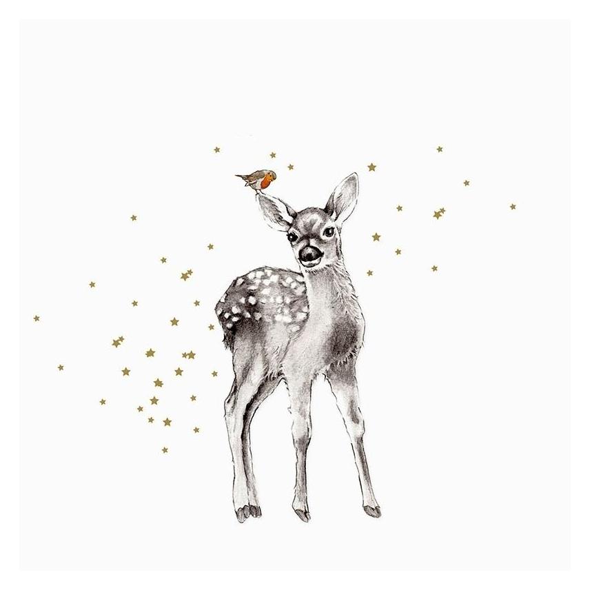 Clear Creations Swarovski quadratische Karte Hirsch und Vogel (47597193)