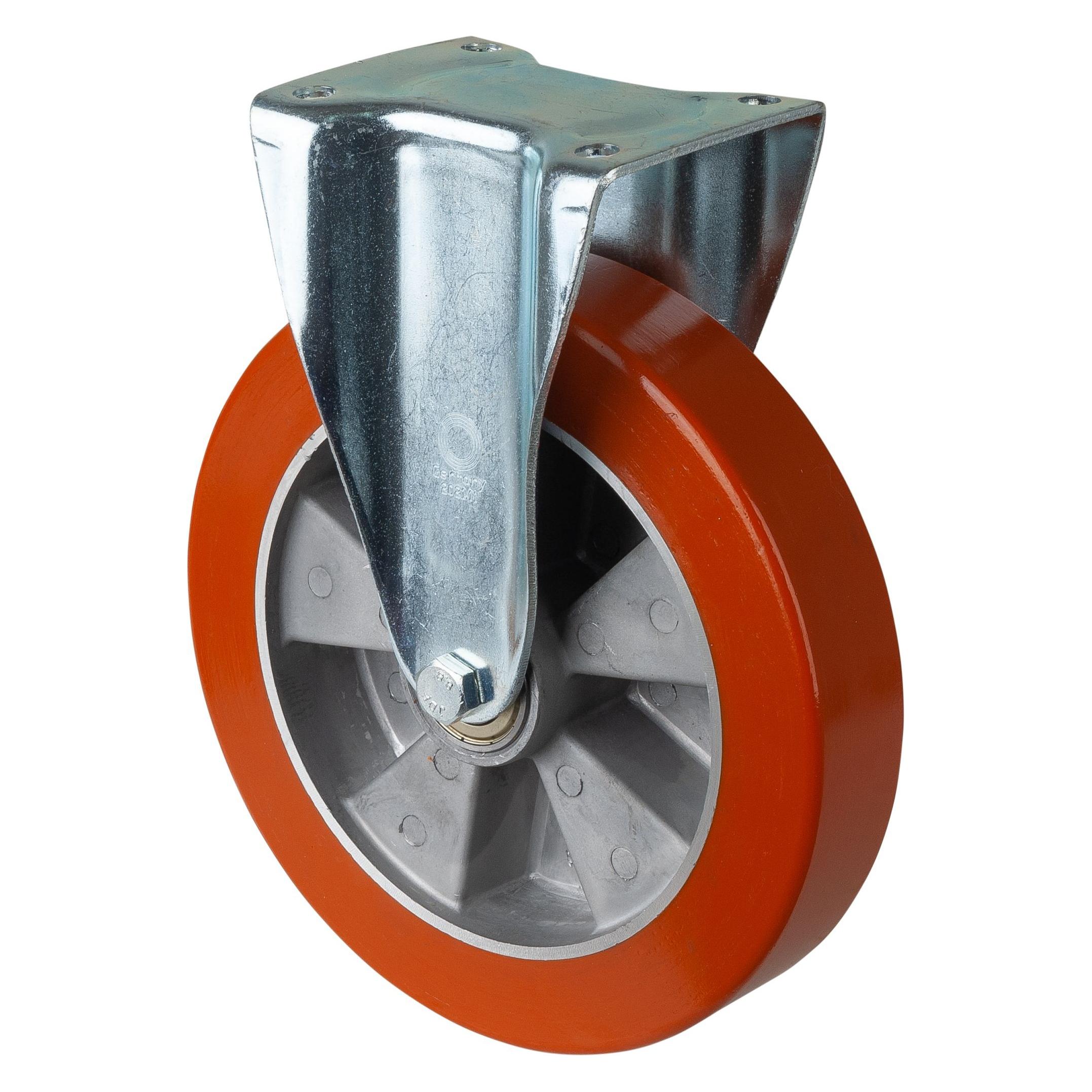 BS Rollen Bockrolle,Ø 250mm,B 50mm,600kg,N110.B90,mit Anschraubplatte,orange (228235)