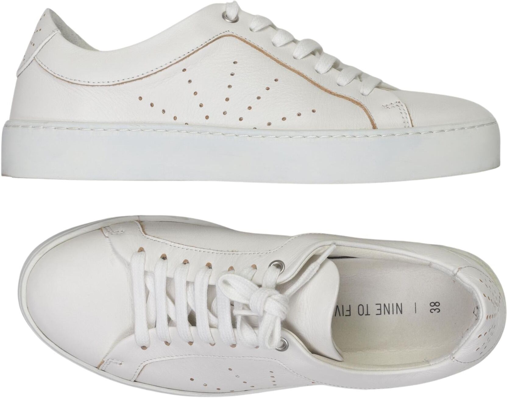 Nine to five Damen Sneaker, Weiß, Gr. EU 38, kein / Etikett - Second Hand