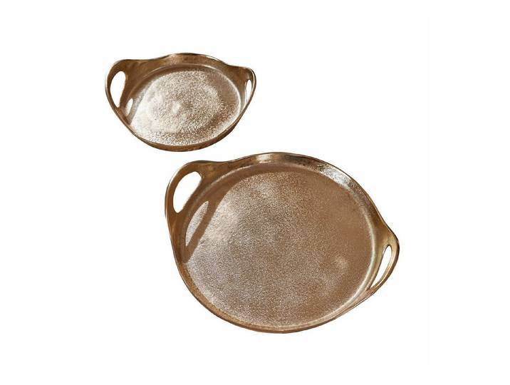 Mirabeau Tablett Tablett 2er Set Tiavela gold, Aluminiumguss