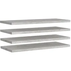 vidaXL Schweberegale 4 Stk. Betongrau 90x23,5x3,8 cm MDF