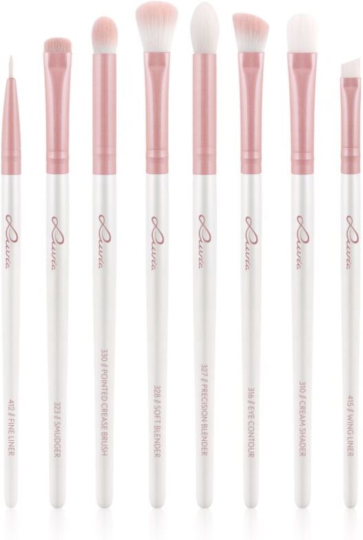 Luvia Cosmetics Prime Vegan All Eye Want kit de pinceaux yeux Candy (Pearl White / Rose)