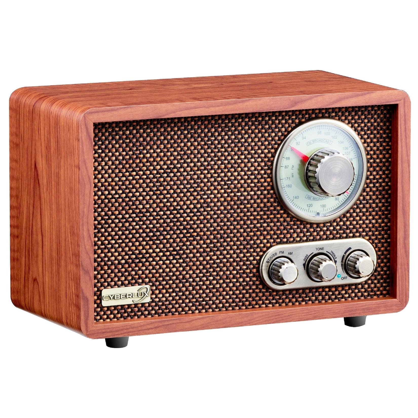 Cyberlux Bluetooth Retro-Radio mit USB/SD-Karten Slot AM/FM Radio
