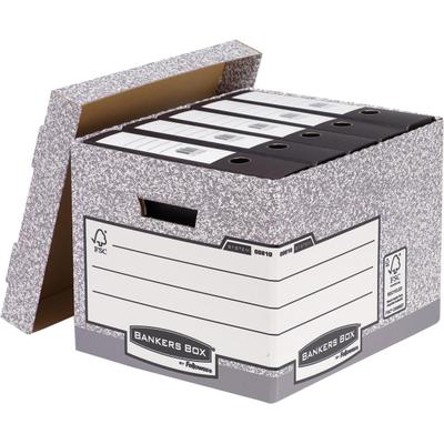 Bankers Box Aufbewahrungsbox Standard BxHxT 33,5x29m2x40m4cm grau Packung mit 10 Stück