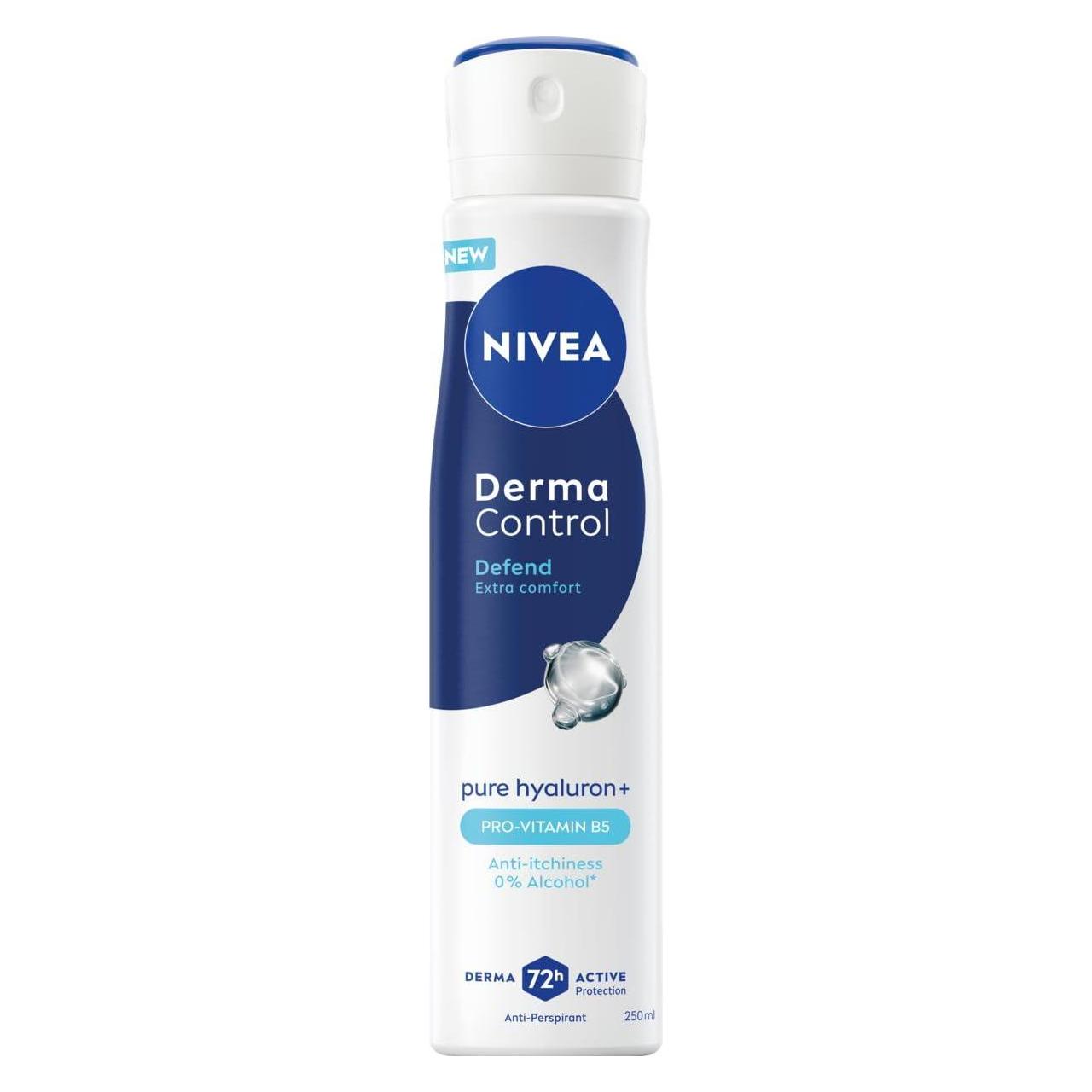 NIVEA Derma Control Defend Women's Antiperspirant 72h Protection with Hyaluronic Acid Spray (Spray, 150 ml) (60488057)
