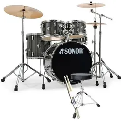 Sonor AQX Studio Set BMS Schlagzeug mit Zubehör (Acoustic-Drum), Schlagzeug, Schwarz