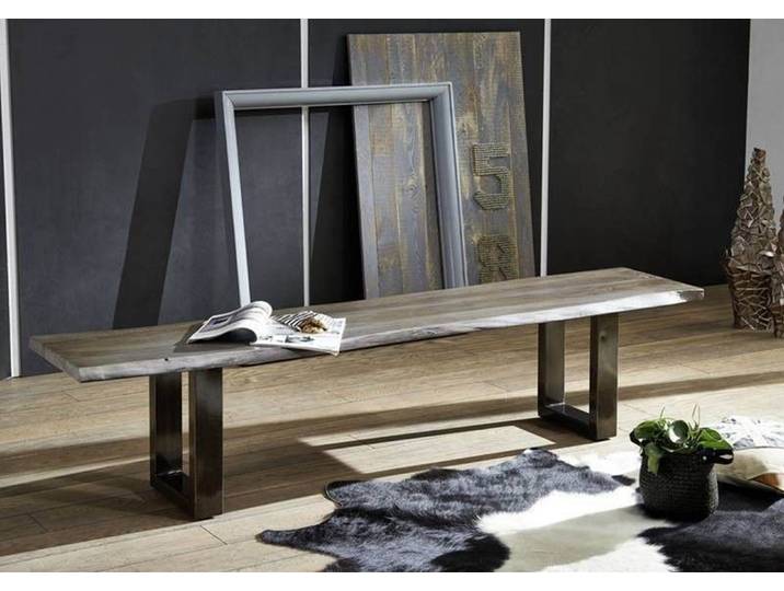 Baumbank Sheesham 180x38x45 smoked oak lackiert FREEFORM #0309