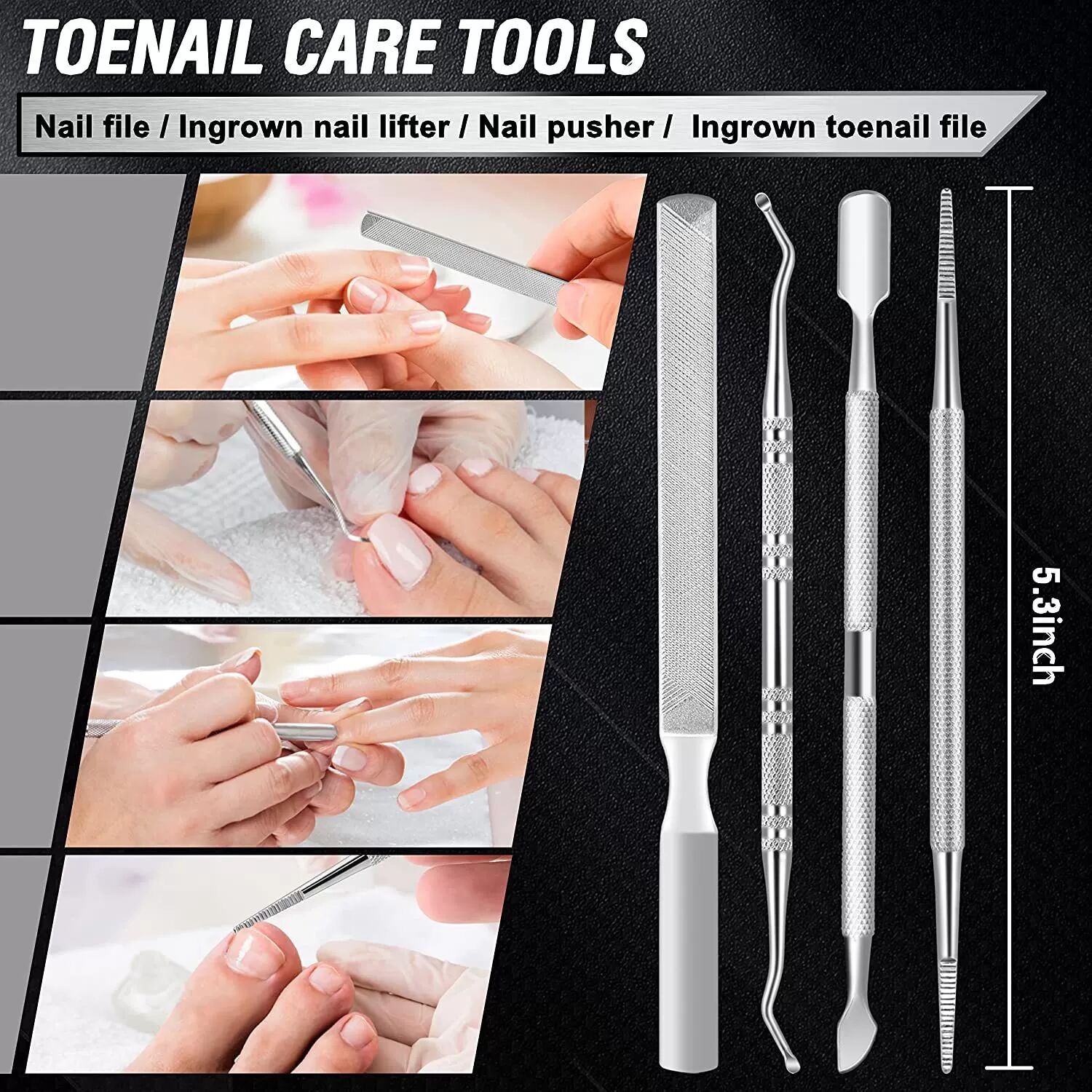 INF Pediküre-Set mit Nagelschere, Nagelknipser, Nagelfeile