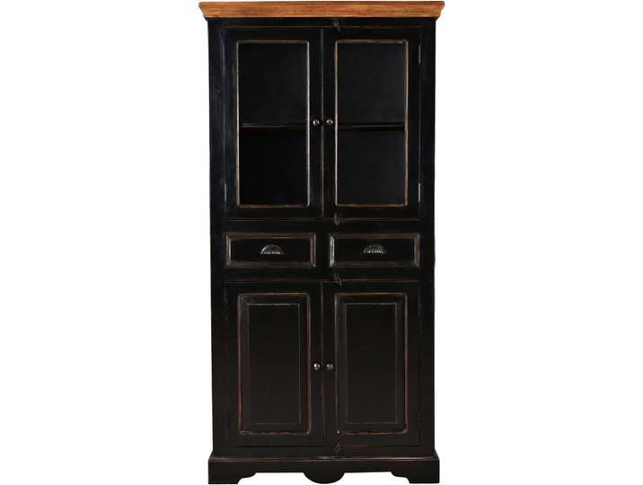 Vitrine Sica schwarz Mango B 90 H 180 cm