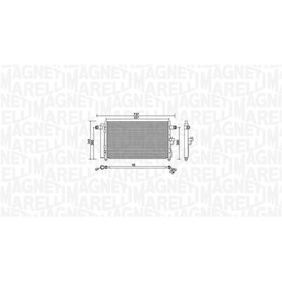 MAGNETI MARELLI Kondensator, Klimaanlage 350203974000 für KIA