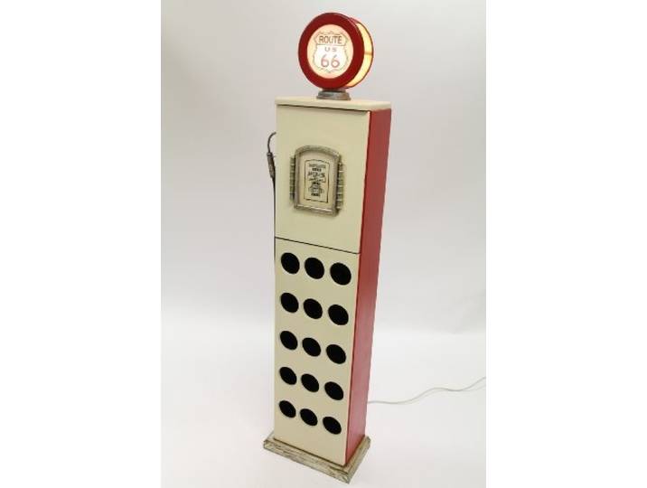point home Weinschrank, Getränkeregal Zapfsäule mit Licht, weiß/rot, 170cm