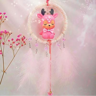 Boho Traumfänger handgemachtes Geschenk Wandbehang Dekor Kunst Ornament Handwerk Herz Einhorn Feder für Kinder Schlafzimmer Hochzeitsfest