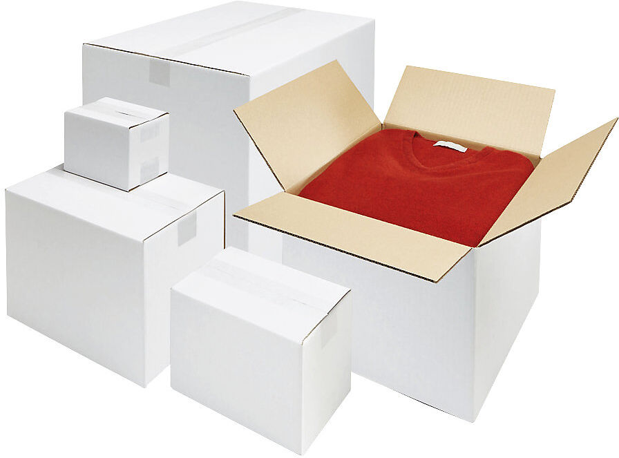 Wellpapp-Faltkarton Premium, weiß, hoch belastbar, LxBxH 305 x 215 x 140 mm, 1-wellig, DIN A4, ab 250 Stk ratioform