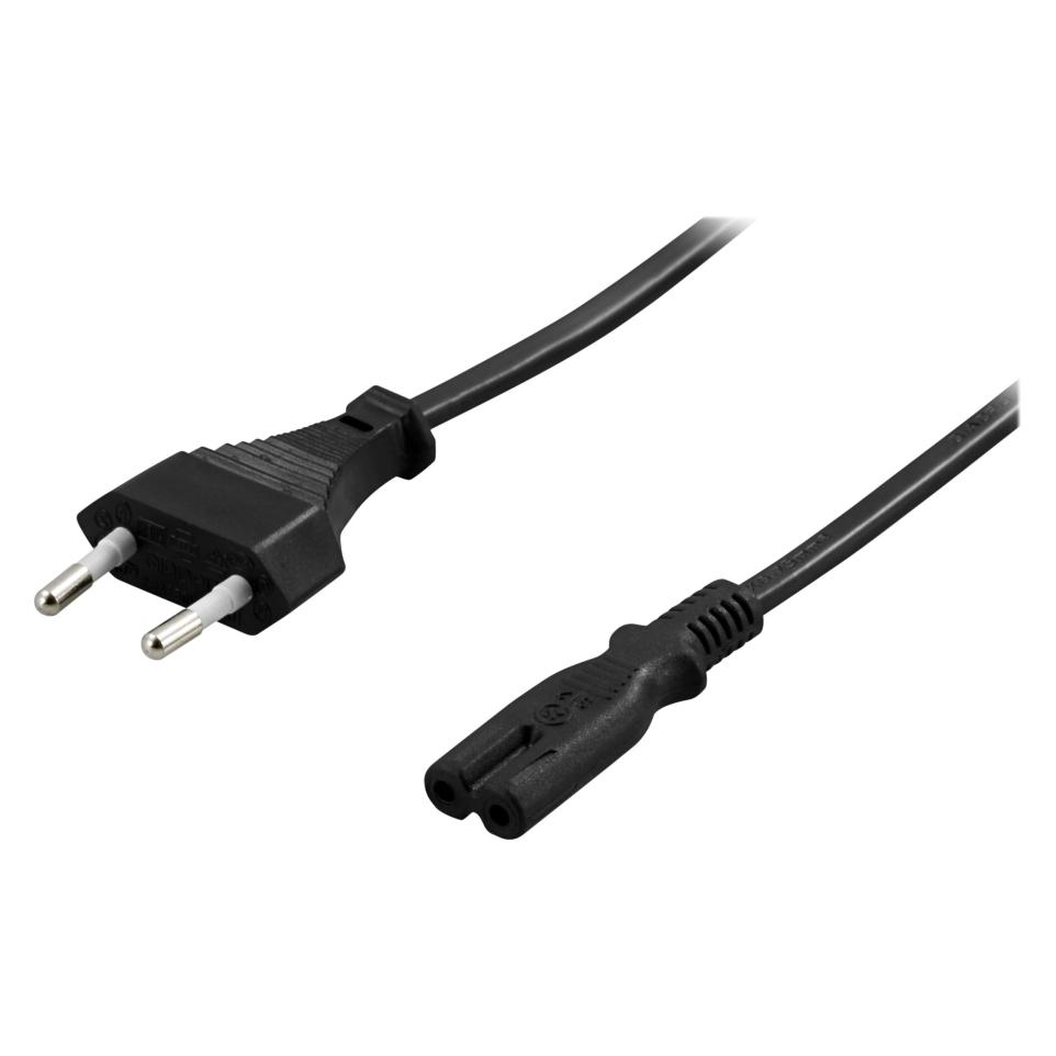 Deltaco Kbl Apparatkabel ojordad 5m svart 2-polig (5 m) (DEL-109AN)