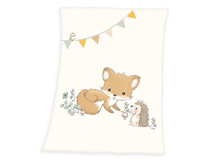 Herding Baby Best Waldfreunde Microfaser-Flauschdecke, 75 x 100 cm, Polyester, Blau