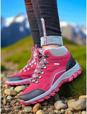 LightInthebox Women's Waterproof Hiking Boots – Durable Anti-Slip Outdoor Trekking Shoes for Camping, Climbing and Long-Distance Walking