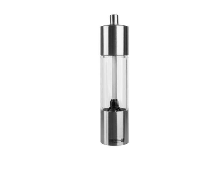 Salz-/Pfeffermühle FMPROFESSIONAL Mühle aus Acryl und Edelstahl , silber (silberfarben), H:18cm Ø:4cm, Küchenmühlen, Salz-/Pfeffermühle, elegantes Design für perfekte Würze