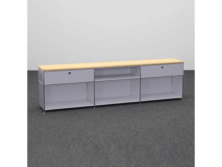 Sideboard System4 228.0 x 40.0 cm, Silbergrau, Neu, Sideboard - Ideal für stilvolle Akzente