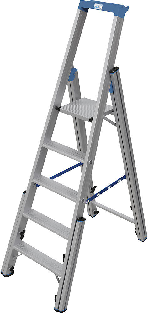 Treppen-Stufenstehleiter, mit Niveauausgleich, einseitig begehbar, 5 Stufen KRAUSE