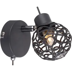 Kristall Wand Lampe Alu Geflecht Strahler Wohn Zimmer Spot schwenkbar im Set inkl. LED Leuchtmittel