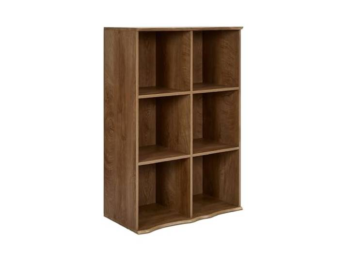 HOME DECO FACTORY Forest Modulares Regal 6 Fächer – Würfelregal aus Spanplatte in Holzoptik – Vielseitiges Stauraum-System für Wohnzimmer & Büro – Braun