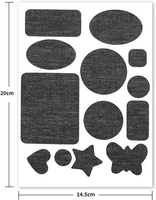 INF Denim Knie-/Ellenbogen-Reparaturflicken - Aufbügelflicken für Kleidung, Jeans (5er-Pack) Schwarz