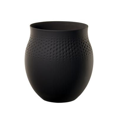 Dekovase VILLEROY & BOCH "Vase Manufacture Collier 18 cm", schwarz (noir), Vasen