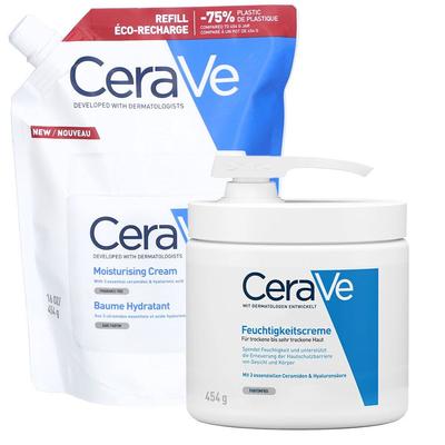 CeraVe Feuchtigkeitscreme mit Pumpspender + im Nachfüllpack Set 2x454 g Creme